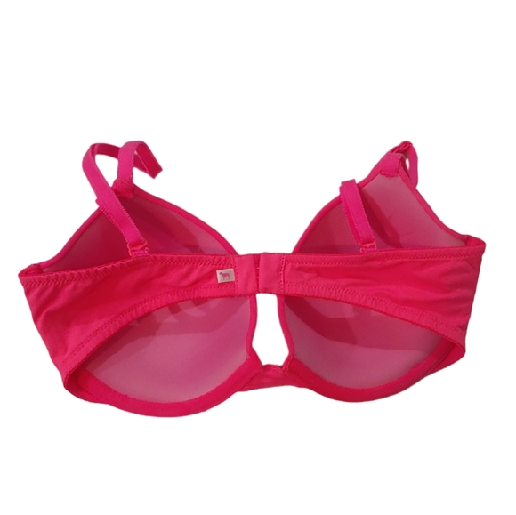 VICTORIA'S SECRET PINK Demi Bra 32D Lighty Lined Hot Pink - Picture 2 of 6